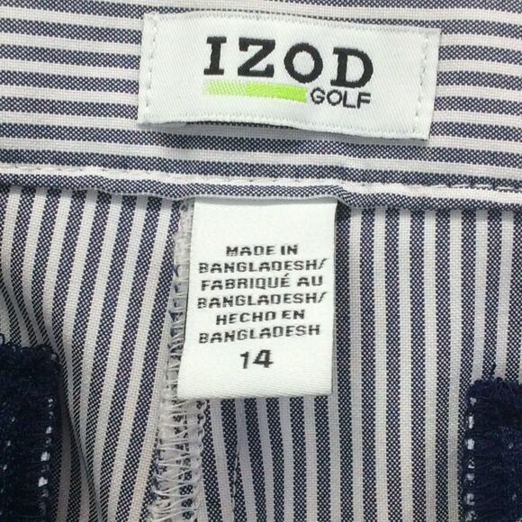 Izod Golf Shorts Women's Size 14 Gray Striped Athleisure Casual Travel Sports - Picture 2 of 9